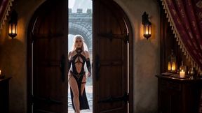 nordic slave mistress taken by dark warriors in ancient castle [ai generated]