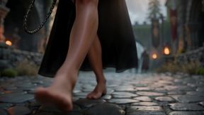 nordic slave mistress taken by dark warriors in ancient castle [ai generated]
