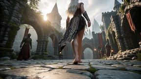 nordic slave mistress taken by dark warriors in ancient castle [ai generated]