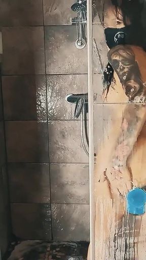 Morning Shower with My Dildo