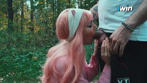 Melissa Grand - Cute Lesbian Got Lost In The Forest And Ran Into A Foresters Dick