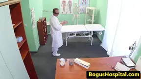 Blonde amateur rides doctors cock during exam