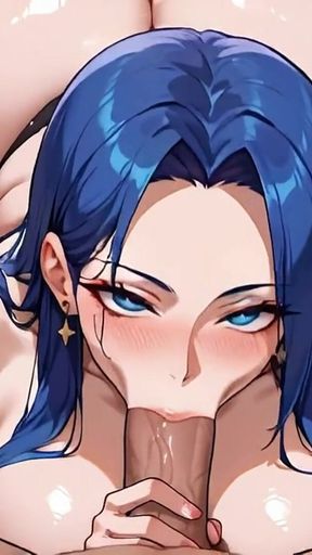 Anime Ai Tattooed Girl Performs Deep Throat