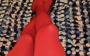 Teasing in My Red Pantyhose