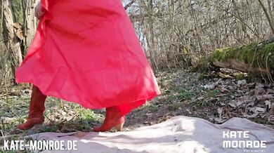 Naughty Red Riding Hood gets wet in the spring roleplay