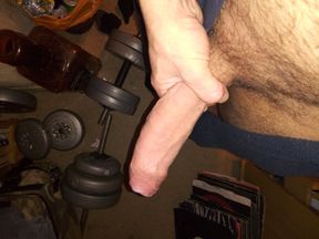 Big white dick, Wanking with cumshot