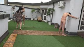 LILY DUPONT : WRAPPING AND WHIPPING FOR DEVOTO SLAVE