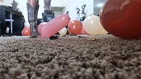 stomping - Goddess MXDominion Crushes Balloons Beneath Her Cowboy Boots with Ruthless Pleasure, foot domination, balloons, female domination, giantess, female domination  4k