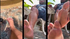 jack stacked solo - wet feet and naughty poolside teasing 🔥 showing off his feet in a steamy foot worship fantasy