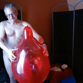 132) Red 17&quot; Balloon Cum and Pop by Daddy