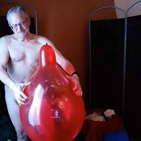 132) Red 17&quot; Balloon Cum and Pop by Daddy