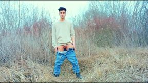 Twink Squeezes Balls and Ruins Own Orgasm with No Touching Through Cum