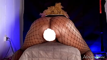10 Inch dildo in my Asshole - ANAL RIDING with my bunny Tail Butt Plug