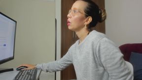 Curvy Latina Masturbates When She Gets Home From Work to Relieve Stress