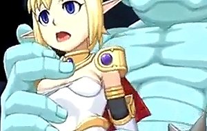 Cute hentai caught and fucked by monster cock