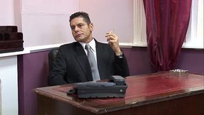Milf secretary sucks the boss off for a raise