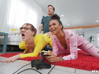 REALITYKINGS Slumber Party three-some ft. Effortless-to-Pick Onesie Pyjamas