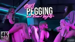 Pegging Sissy Slut in neon lights - 4K | Kiro Queen | Femdom Adventures