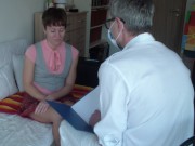 surprise during examination of young russian woman with a pervert doctor