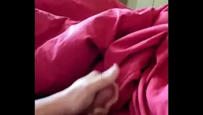 Hard Cock Wank Ends in Massive Cumshot in Bedroom Masturbation Session