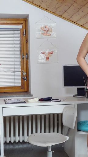 Chubby Blonde Cayla Lyons Made to Cum in Gyno Chair