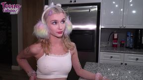 teen emma rosie shares bed time with stepdad before cum in her pussy