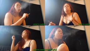 Let's have a Good Morning smoke together, Asian Goddess smoking in bed 98 Non Nude ****mp4****