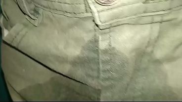 Jeans get soiled by a cute Colombian woman's cloth diaper