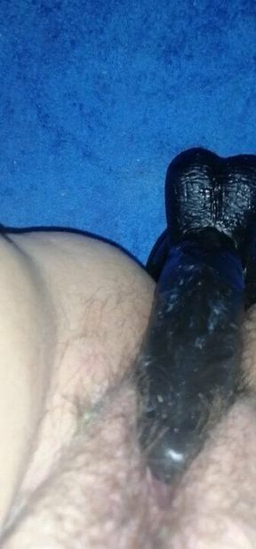 Fucking my wet tight pussy with my black dildo mmm