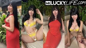 Mr Lucky Life featuring Yenifer Chacon's big cock scene