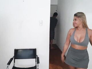Golden-haired and hawt brunette hair screwing with gifted crown