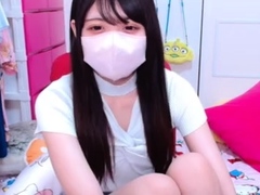 Asian Sweet Teen black sock masturbation