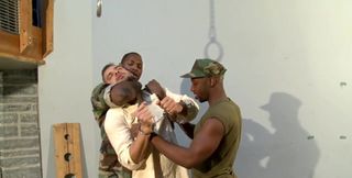 Military interracial with two guys who CLAIM white ass