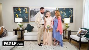 Stepdaughters Wedding Day Turns Into A Naughty Threesome: Stepmom And Stepfather Orgy