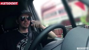 Redhead Teen Engages in Van Encounter for Cash