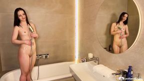 ”Watch me as I take a warm shower”