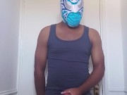 Masked guy cums for you