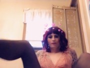 Sissy rides dildo
