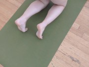Yoga Teacher practises Nude with Pussy Close Up