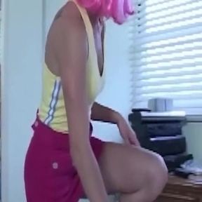 Mature Pink Haired MILF Rides Hard Cock Deep
