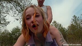 Petite Blonde - Outdoor Lesson Turns Into Hard Anal Fuck, Atm Facial
