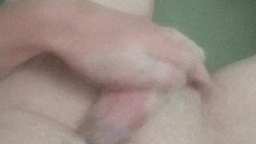 handjob with foam in the bath