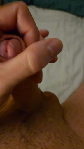 Solo #145 (Erupting a powerful extremely intense load of hot cum from my horny cock late in the evening)