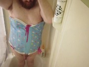 Little Sissy Sub Dances and poses Sexy in the shower Hot Soapy Action POV Point of View HD