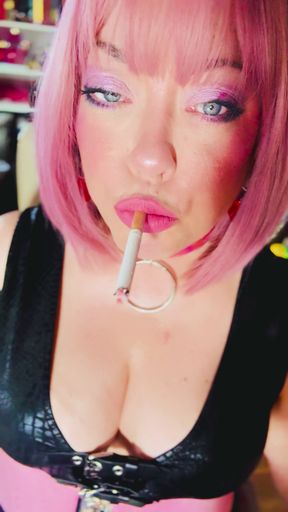 This Cute British Smoker Tina Snua Smoking A Cigarette - OMI OME Snap Inhales Drifts Dangles