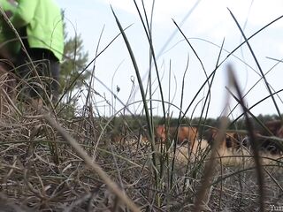 Hawt golden-haired wife drilled out in the pasture