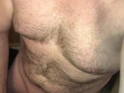 Quickie Masturbation Before Work Resulted In A Huge Cumshot All Over The Floor, Needed a Mouth