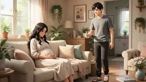 Stepson creeps on preggy stepmom, leading to a giant backside creampie