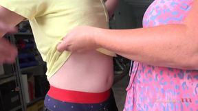 Busty Redhead MILF JoJo Chokes Mechanic Cock Gushes Creampie Flood