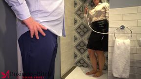 Hot secretary wet soapy shower fun